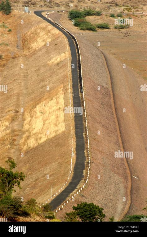 Elevated road leading to Hidkal Dam or Raja Lakhamgowda Dam across Ghataprabha River , Belgaum ...