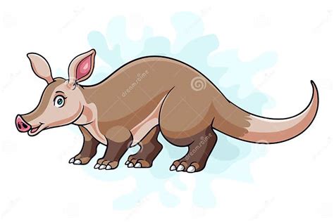 Cartoon Funny Aardvark Isolated on White Background Stock Vector - Illustration of looking ...