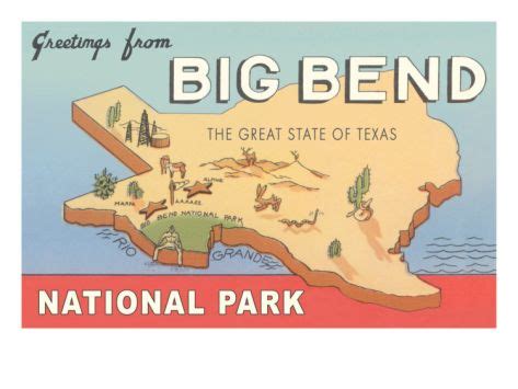 Greetings from Big Bend National Park Premium Poster at Art.com | National park posters, Vintage ...