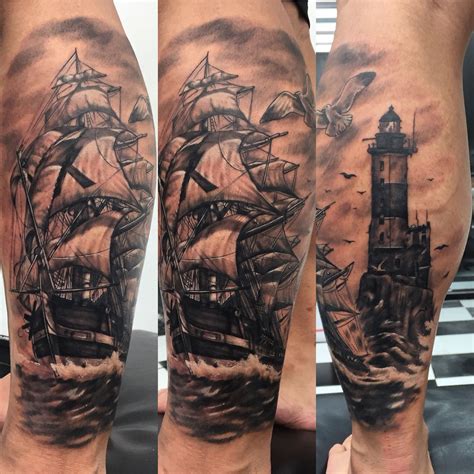 Pirate Ship Tattoo Sleeve