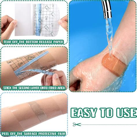 50 Pieces Transparent Stretch Waterproof Adhesive Bandage Protective ...