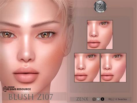 ZENX BLUSH Z107 | Sims 4 cc makeup, The sims 4 skin, Makeup cc