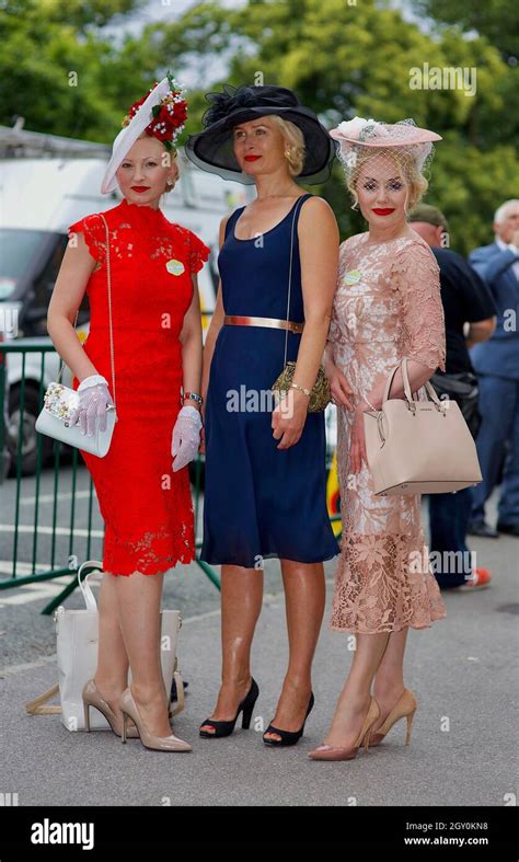 3 pretty women arrive at Ascot Ladies Day in an elegant and classy ...