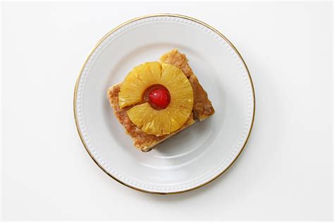 Pineapple Upside Down Cake Dessert on plate with Maraschin… | Flickr