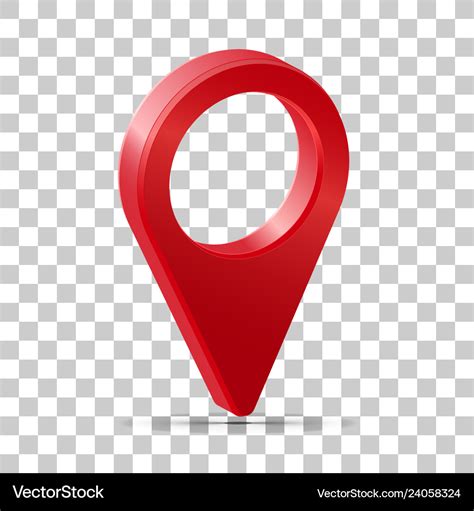 Realistic 3d pointer map red map marker icon Vector Image