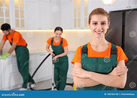 Professional Janitor in Uniform. Cleaning Service Stock Photo - Image ...