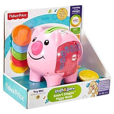 Fisher-Price Laugh & Learn Smart Stages Piggy Bank Toy Bank, Piggy Bank, Outdoor Games ...