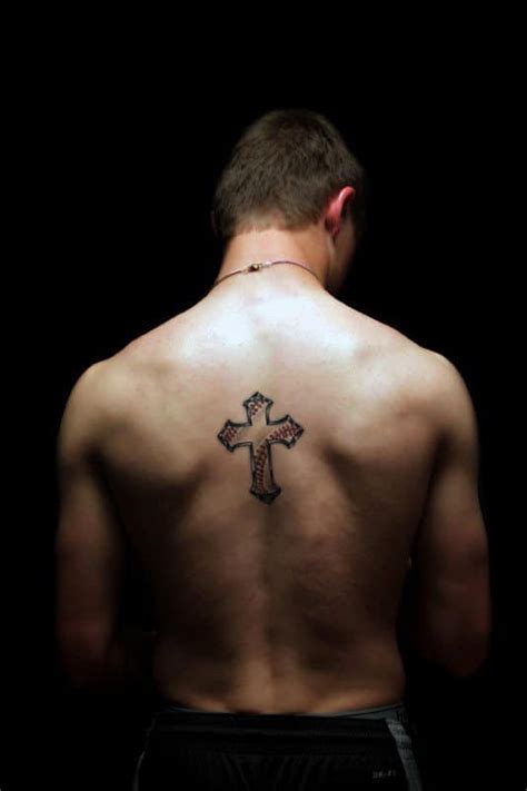 Shoulder Blade Cross Tattoos For Men