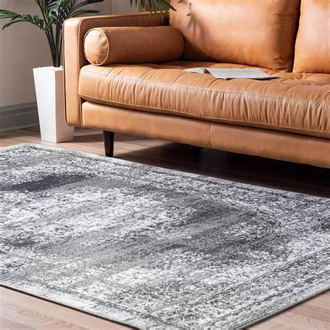 Rugs.Com Lucerne Collection Area Rug ‚Äì 8' x 10' Gray Low-Pile Rug Perfect For Living Rooms ...