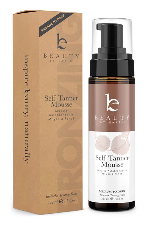 Buy Beauty by Earth Self Tanner Mousse - Medium to Dark Fake Tan Sunless Tanner, Self Tanners ...