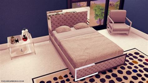 PixelDreamworld Sims Baby, Sims 4 Toddler, Quilted Bed Frame, Sims 4 Penthouse, Sims 4 Beds ...