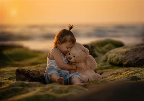 Download Child Teddy Bear Photography Baby HD Wallpaper by Keren Genish