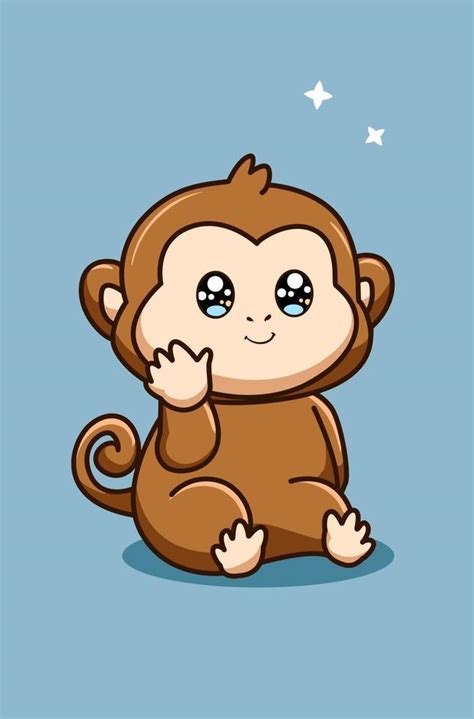 a cute and funny monkey animal cartoon illustration 2156887 Vector Art at Vecteezy