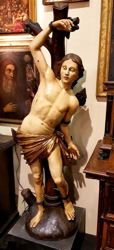 Wooden sculpture depicting Saint Sebastian, 17th century