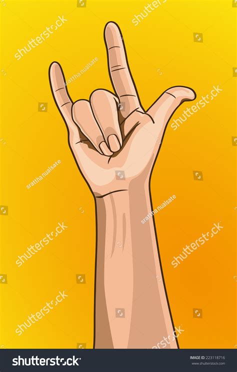 Vector Illustration Beautiful Finger Outline Version Stock Vector (Royalty Free) 223118716 ...