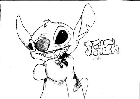 Stitch Black and White by Mykel98 on DeviantArt