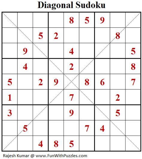 Diagonal Sudoku (Fun With Sudoku #115)