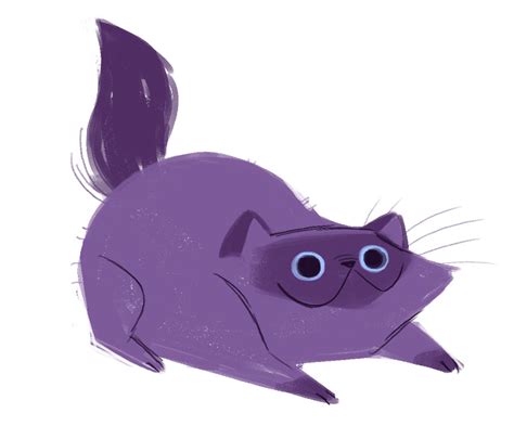 Daily Cat Drawings — 458: Purple Cat