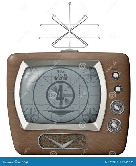 Retro Vintage TV Vector Isolated Antenna Royalty-Free Stock Photography | CartoonDealer.com ...