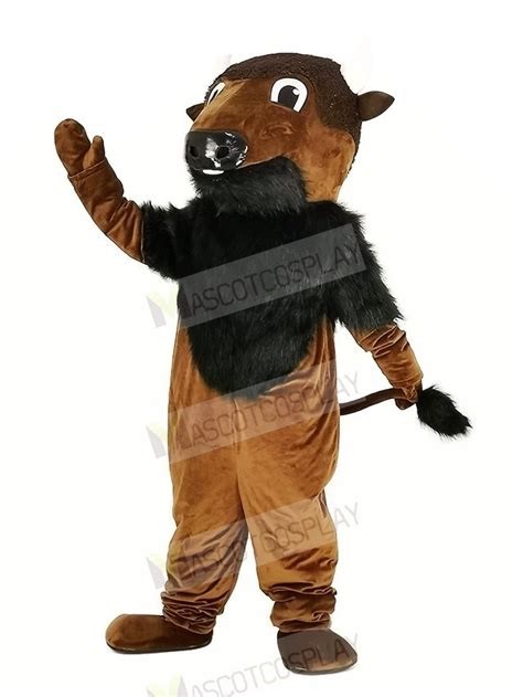 Wild Brown Buffy Buffalo Mascot Costume Animal