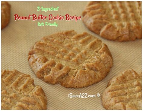 3 Ingredient Keto Peanut Butter Cookies Recipe Breakfast Low Carb, Keto ...