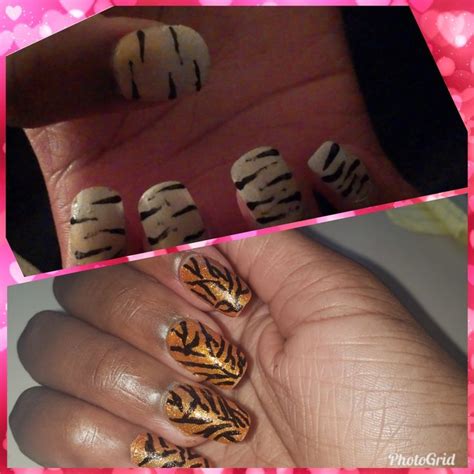 Before and after: Tiger stripes | Nail art, Nails, Tiger stripes