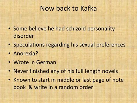 PPT - Franz Kafka Kafka on the Shore Existentialism & Transcendentalism ...