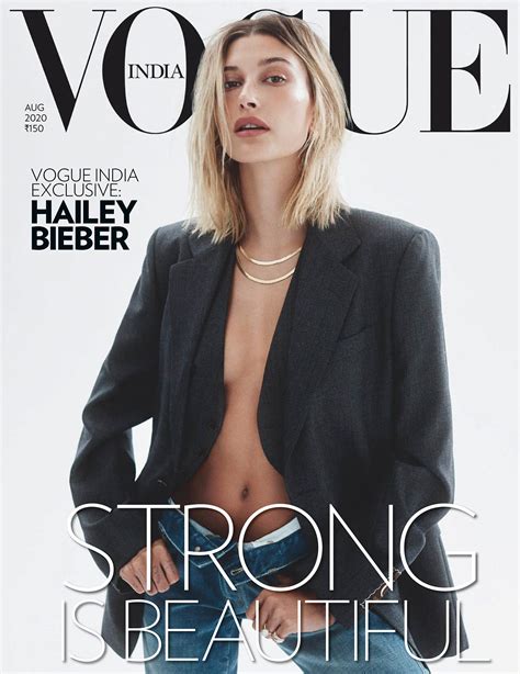 Hailey Bieber covers Vogue India August 2020 by Zoey Grossman ...