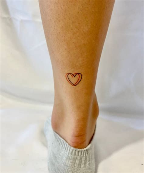 Black and Red Heart Temporary Tattoo set of 2 / Ankle - Etsy