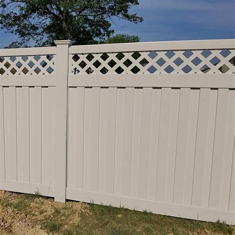 Weatherables Clearwater 6 ft. H x 6 ft. W Tan Vinyl Privacy Fence Panel ...