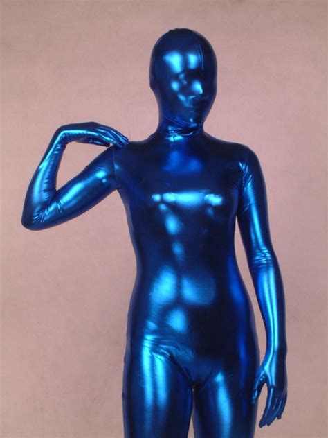 New.Blue Lycra Spandex Bodysuit Zentai Suit Adult Size Catsuit Unisex ...