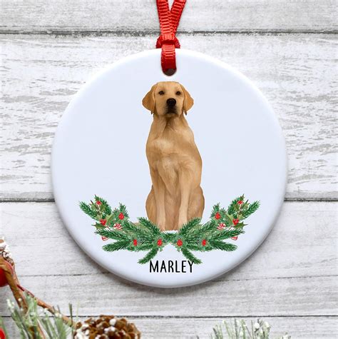 Amazon.com: Diuangfoong Yellow Labrador Christmas Ornament Custom Dog Memorial Ornament Yellow ...