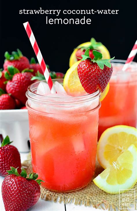 Strawberry Coconut Water Lemonade