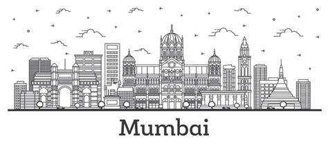 Mumbai India Skyline With Color Buildings, Blue Sky And Copy Spa Stock Vector - Illustration of ...