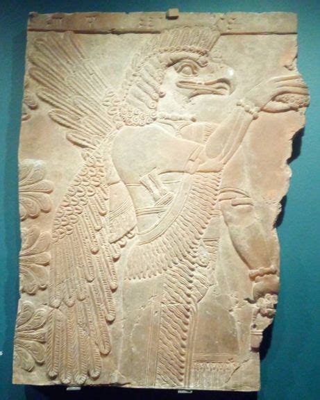 From the Northwest Palace of Ashurnasirpal II in Nimrud in Iraq: Figure of Apkallu with the head ...