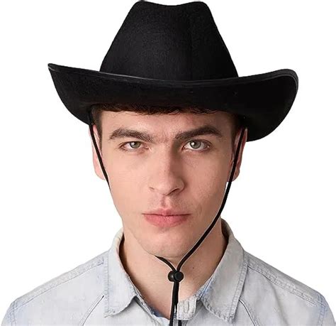 Black Cowboy Hat, Wide Brim Western Cowboy Hat Halloween Costume Acces | Spooktacular Creations