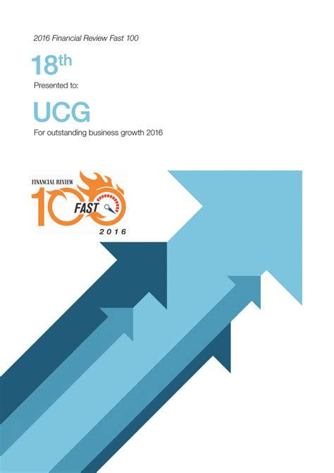 UCG RECOGNISED AGAIN BY BRW FAST 100 AWARDS - UCG Australia