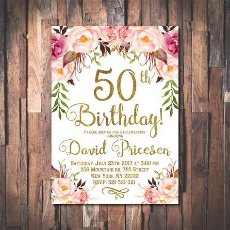 30+ Invitations For 50Th Birthday Gif | Free Invitation Template