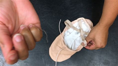 how to sew elastics on ballet shoes - YouTube