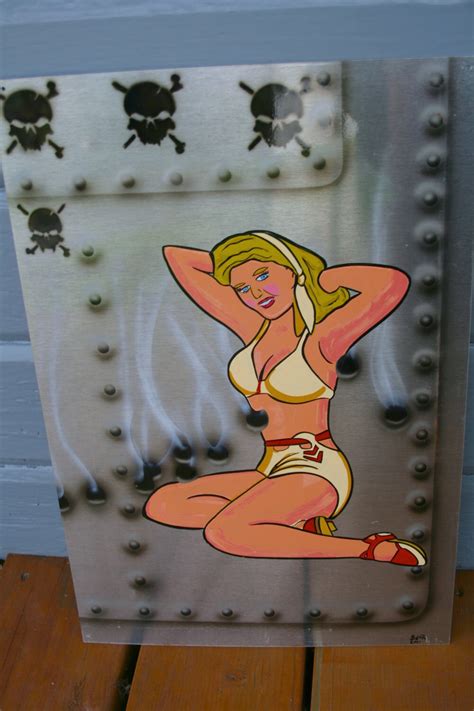 Hand Painted Pin-Up Girl Nose Art by SloppyJoesPinstripes on Etsy