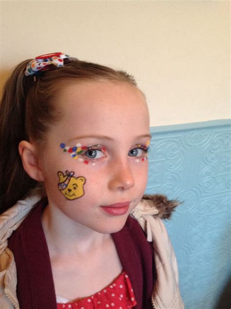 Pudsey Facepaint #CIN2015 | Bear face paint, Face painting designs, Bear makeup