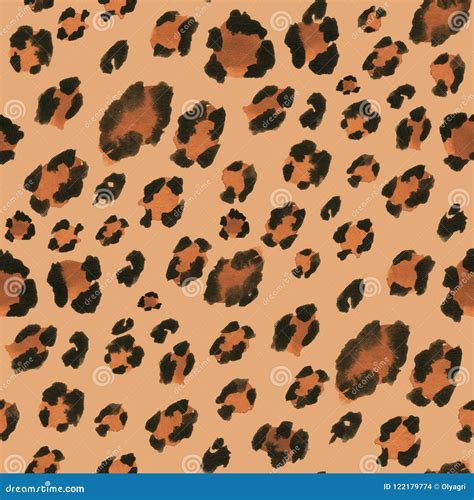 Leopard Spots. Watercolor Seamless Pattern 4 Stock Illustration - Illustration of spots ...