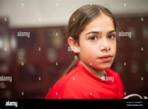 11 year female hockey player Stock Photo - Alamy
