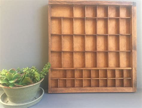 Wooden Printer's Tray Drawer, Rustic Industrial Wall Display by 1006Osage on Etsy Printers Tray ...