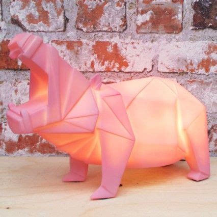 Pink Hippo Lamp - funky animal desk lamp - Disaster Designs | Origami lamp, Quirky table lamp ...
