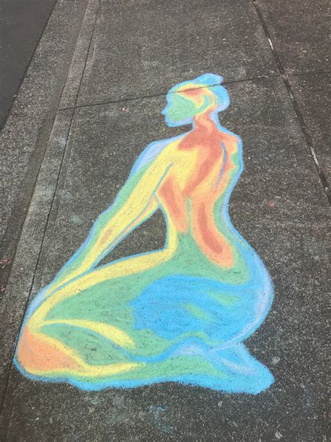 Thermal Woman, Me, Sidewalk Chalk, 2030 : Art