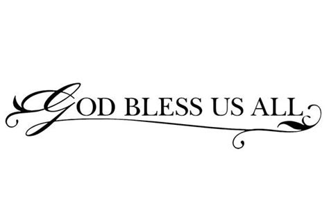 Items similar to Saying "God Bless Us All" Verse Vinyl Decal for Wall, Quote, Large Mural ...