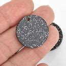 10 BLACK SILVER Glitter Circle Keychain Blanks 1" Laser Cut Acrylic Bl