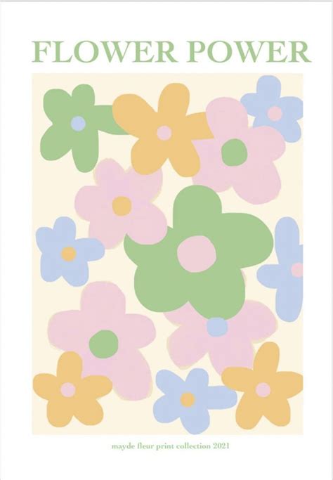 FLOWER POWER COLLECTION / Colourful Floral Eclectic Pastel Aesthetic Art Print in 2021 | Pastel ...