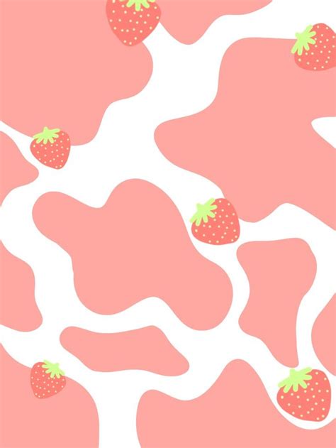 Strawberry cow | Cow wallpaper, Cow print wallpaper, Pink cow